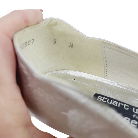 Stuart Weitzman Silver Brocade 9N 3.5" Heel Style# 2807 Evening Pumps - Picture 7 of 9